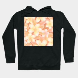 Orange Blooms in Elegant Beige: A Floral Delight Hoodie